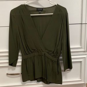 Topshop olive green top